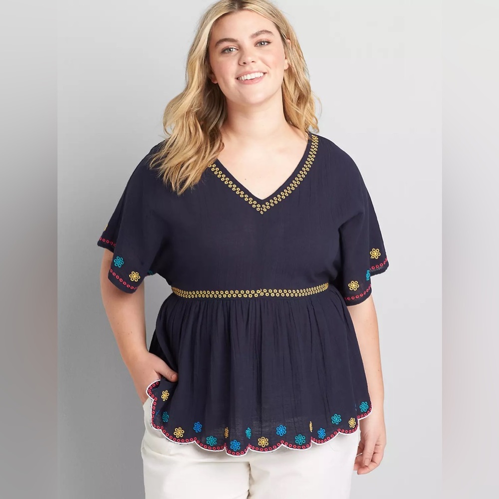 Lane Bryant Flowy Cotton Shirt